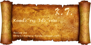 Kemény Tünde névjegykártya